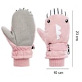 Miniatyrbild 5 av 5: 1 par barnvantar vinterhandskar för skidåkning pojkar snö flickor vattentäta varma fleece-rosa