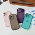 Miniatyrbillede 5 af 5: Til iPhone 13 Pro Max Cover 6.7\", Sød Klar Kærlighed Cover, med Kærligheds-Hjerte Kamera Ramme Bølget Kant Transparent Fuld Sort
