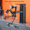 Miniatyrbilde 2 av 5: Vannkranforlenger 1440° svingbar, universell kranlufter, 2 moduser tut, 1080°+360° svingbar kjøkken baderom vask kranforlenger