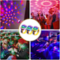 Miniatyrbilde 7 av 7: Diskokulelys, 3 stk mini diskokulelys, diskokule partylys 5 moduser, diskokulelys, lite diskokulearmbånd oppladbart