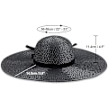 Miniatyrbillede 5 af 5: Kvinde Bredskygget Solhat UPF50 Halm Sommerhat Floppy Strandhat Roll-Up