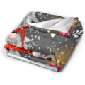 Miniatyrbilde 2 av 5: Ansiktsklut ulloverteppe, God jul Nisser julegave Vinter snøfnugg sengeteppe for sofa, mykt og koselig stoff 127,7 x 101,6 cm