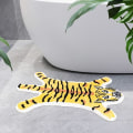Miniatyrbilde 2 av 3: Tigerformet badematte for baderom søte dyr gul tiger tegneserie baderomsteppe sklisikker absorberende badekar teppe for baderom