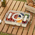Miniatyrbild 2 av 7: Snackbox med 8 fack med lock - delad matbricka för mat, godis, torkad frukt, nötter och kryddor - Praktisk förvaring för lunch, picknick eller kontor Five grids