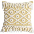 Miniatyrbillede 1 af 4: Boho Tufted Fringe Pudebetræk Dekorative Geometriske Mønster Kvadratiske Pudebetræk (Geometrisk C, 18\"x18\")