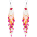 Miniatyrbillede 1 af 5: Heyone Lange Perle Frynser Øreringe \2013 Store Boheme Native Statement Perle Dangle Øreringe til Kvinder, Store Boho Statement Håndlavede