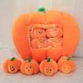 Miniatyrbilde 2 av 5: Fylt gresskar myk gresskar plysj holdbar Halloween gresskar dekorative sofa kastepute myk gresskar plysj pute 16\" (med 4 dukker)
