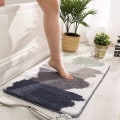 Miniatyrbild 4 av 4: Färgglad Randig Badrumsmatta Mjuk Långhårig Mikrofiber Duschmatta Maskintvättbar Badmatta Halkfri (Färgglad B, 24\"x35\")