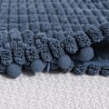 Miniatyrbillede 4 af 5: 2 poser blå pudebetræk 20x20 tommer, med pompom, egnet til sofa seng stue, blød Corduroy sød firkantet pudebetræk 50x50cm