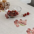 Miniatyrbild 5 av 5: Broderad blommig duk Rektangulär duk Lång bordsduk för kök Matplats, Fest, Semester, Jul, Buffé (Rosa, 53\"x39\")