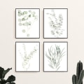 Miniatyrbild 2 av 4: Botaniska växtvägg konsttryck - Set om 4 växtvägg dekortryck blommigt kök blomma blad väggkonst Boho blad (8x10)