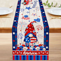 Miniatyrbild 1 av 5: 4:e juli bordslöpare, patriotisk bordslöpare, fjärde juli tomtar på röd lastbilsbordslöpare 72 tum lång rum
