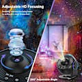Miniatyrbilde 5 av 8: Stjernehimmel-projektorlampe, stjernehimmel for soverom, 13 planetariske skiver, LED-stjernehimmel, projektor for barn, voksen/soverom/fest/tak Moonlight silver