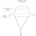 Miniatyrbild 5 av 5: Fiskehattar Vindtät UPF50+ UV-skydd Bucket Beach Mesh Solhatt 56-61cm