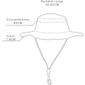 Miniatyrbillede 5 af 5: Fiskehatte Vindtætte UPF50+ UV-beskyttelse Spand Strand Mesh Solhat 56-61cm