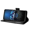 Pikkukuva 5 / 5: Asus ROG Phone 5/ROG Phone 5s/ZS676KS/ZS673KS Litsi-kuvioinen PU-nahkainen puhelinkotelo magneettisella sulkimella, lompakkotelineellä ja iskunkestävällä läppäsuojalla Black