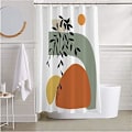 Miniatyrbillede 4 af 5: Boho Moderne Bruseforhæng til Badeværelse/Abstrakt Moderne Kunst Minimalistisk Geometrisk Bad Vandtæt Bruseforhæng Sæt