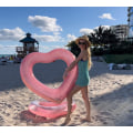 Miniatyrbillede 5 af 5: 47 \"Oppustelige hjerte pool flydere, svømme ringe flåder, oppustelige svømme ringe, give sjove strand pool flyde udendørs rose guld