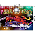 Pikkukuva 4 / 5: 70-luvun teemallinen valokuvaustausta 70- ja 80-lukujen disco-tanssi Prom-juhlan koristeluun Neon Glow -taustakuva Studio rekvisiitta Banneri 7x5ft