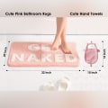 Miniatyrbillede 2 af 5: Få Nøgen Bademåtte Pink，Sød Pink Badeværelse Tæpper，Sjovt Blødt Mikrofiber og Super Absorberende Bademåtter，Sjov Skridsikker，Maskinvaskbar Bademåtte，32\" x 20\"
