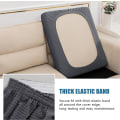 Miniatyrbilde 4 av 5: Vanntett sofa putetrekk jacquard høy elastisitet, for stue, vaskbar sofa sete sofa trekk, 1 sete sett (sete pute, grå)
