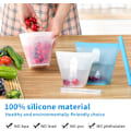 Miniatyrbild 2 av 5: Återanvändbar silikonmatförvaringspåse, läckagesäker dragkedjeförvaring, återanvändbar smörgåspåse (5-pack)