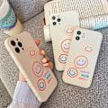 Miniatyrbild 4 av 5: Sött leende mönster kompatibelt med iPhone 12 Pro-fodral, silikon slim fit [mjukt anti-scratch mikrofiberfoder] Flexibelt 6,1 tum (Beige)