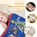 Miniatyrbilde 5 av 5: God jul-teppe, supermykt og varmt vinterferie-trykt teppe for sofa seng, 127 cm x 152,4 cm