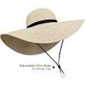 Miniatyrbillede 3 af 4: Dame Bredskygget Solhat UPF50 Halm Sommerhat Floppy Strandhat Roll-Up