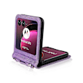 Miniatyrbillede 3 af 5: Til Motorola Razr 40 Ultra 5G Hård PC + PU Læder Cover Design i ét stykke Kortlommer Telefon Cover med Purple