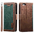 Miniatyrbild 1 av 5: För iPhone 16e Fodral RFID-blockerande Plånboksställ Läder Telefonskal Multicolor Green