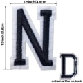 Miniatyrbillede 5 af 5: Stryge på bogstav patches 52 stykker, bogstav patches alfabet broderet patch A-Z, til hatte skjorter jeans tasker sort sort52