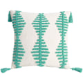 Miniatyrbilde 1 av 4: Dekorative Boho Tufted Geometriske Pynteputer Trekk med Dusker Kvadratiske Pynteputer Trekk for Seng Sofa Stol(Grønn, 18\"x18\")