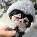 Miniatyrbilde 3 av 5: Plysj nøkkelring, 4\" søt Chibi plysjfigur nøkkelring anheng for ryggsekk, Dazai Osamu Chuuya Rampo Dostoevsky plysj for BSD-fans (Dostoevsky)