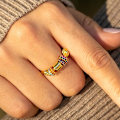 Miniatyrbillede 4 af 5: Fidget Ringe til Kvinder, Angst Ring til Kvinder, Guldbelagt Spinner Ring Angst Spinning Stresslindrende Ring til Kvinder