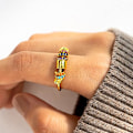 Miniatyrbillede 3 af 5: Fidget Ringe til Kvinder, Angst Ring til Kvinder, Guldbelagt Spinner Ring Angst Spinning Stresslindrende Ring til Kvinder