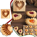 Miniatyrbillede 2 af 4: Træ Cookie Form og Biscuit Stempel, 3D Prægningsværktøj til Bagning af Cookies, Personlig Håndpresset Design Cookie Presser Stempler (Rund)