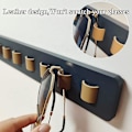 Miniatyrbillede 3 af 5: Vægmonteret opbevaringsvæg, solbrillerholder-arrangør med 9 ko læderremme til brillevisning, soveværelse og garderobe (grå)
