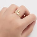 Miniatyrbilde 3 av 4: Åpen justerbar chihuahua hund finger ring i rustfritt stål for kvinner og jenter