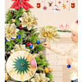 Miniatyrbillede 3 af 5: Juledekoration, Kunstig Juleblomst, Glitrende Juletræguirlande, til Juletræ, Krans, Bryllupsdekorationer 20 stk. Guld
