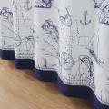 Miniatyrbillede 3 af 5: Blå Nautisk Bruseforhæng, Stof Bruseforhæng, Navy Bruseforhæng til Badeværelse, Trykte Badeværelsesforhæng, 72 tommer B x 72 tommer H