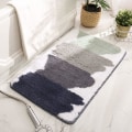 Miniatyrbild 1 av 4: Färgglad Randig Badrumsmatta Mjuk Långhårig Mikrofiber Duschmatta Maskintvättbar Badmatta Halkfri (Färgglad B, 24\"x35\")
