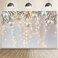 Pikkukuva 1 / 5: 7x5ft Talvimarjapuutarha Juhla Tausta Valokuvaus Valkoinen Joulu Merry Xmas Lumhiutale Glitter Bokeh Tausta Sparkle