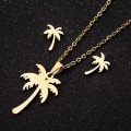 Miniatyrbilde 3 av 3: Heyone Rustfritt Stål Tiny Beach Palm Tree Stud Øredobber Sommerferie Smykker