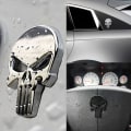 Miniatyrbilde 5 av 5: 3D-metallbilklistremerker, Skull Punisher motorsykkelbilklistremerker, sølv- og svart Punisher-klistremerke for dekorasjon av biler, lastebiler