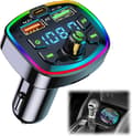 Pikkukuva 1 / 5: Bluetooth Auton FM-lähetin Bluetooth 5.0 Autotarvikkeet, Handsfree Auton Bluetooth, Bluetooth Autosoitinadapteri, 2 USB + Type C [4.8A + 18W PD]