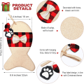 Miniatyrbillede 3 af 5: 2 stk. Burlap kæledyr jule strømper Buffalo Plaid store fisk formet bue kæledyr jule strømper til juletræ hjem fest dekorationer
