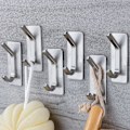 Miniatyrbillede 1 af 5: Badeværelses Håndklæde Krog - Selvklæbende Kroge Rustfrit Badekåbe Kroge Håndklæde Hanger til Badeværelser, SUS304 Rustfrit Stål (6 Pakker)