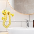 Miniatyrbillede 5 af 5: Sød andehovedbøjle til ansigtsvask, sjov dyrefrø kat and stjerneblomst dinosaur SPA ansigtsvaskhovedbøjle makeup hårbøjle brusehovedbøjle (gul and)