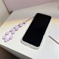 Pikkukuva 5 / 5: Yhteensopiva iPhone 14 Pro Max -kotelon kanssa söpö violetti kukka kukkakuvioinen muotoilu esteettinen naiset teini-ikäiset tytöt iPhone 14 Pro Max +Ketju-kukka